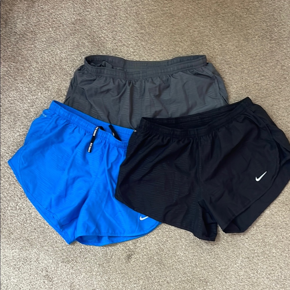 Nike Running Shorts Trio - Black, Gray, Blue